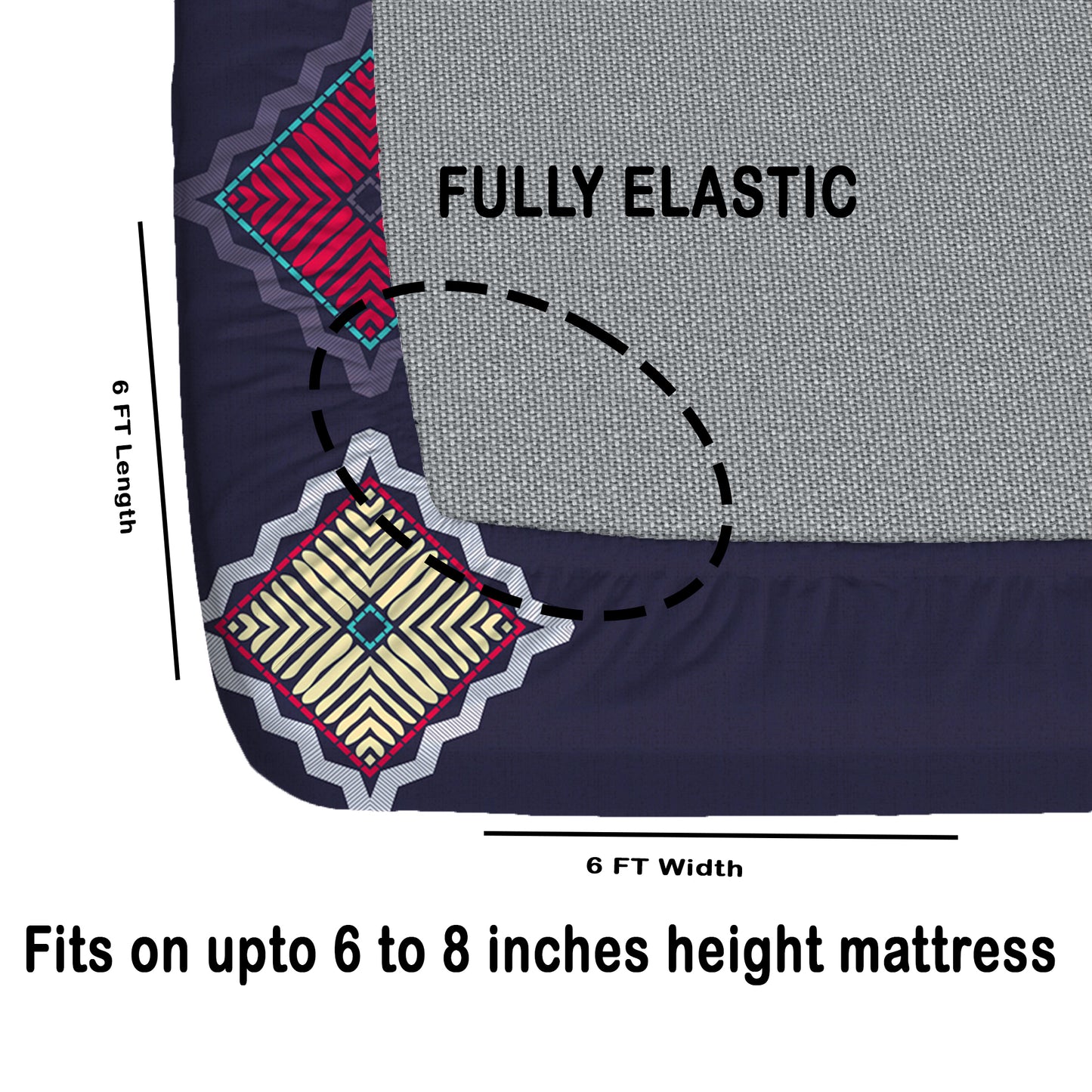 CHHAVI INDIA 210 TC Microfiber Double Fitted  Size Printed Bedsheet with pillow covers
