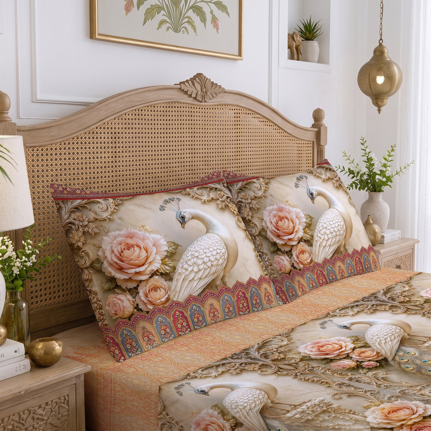 CHHAVI INDIA 210 TC Microfiber Printed King Size Bedsheet With 2 Pillow Covers