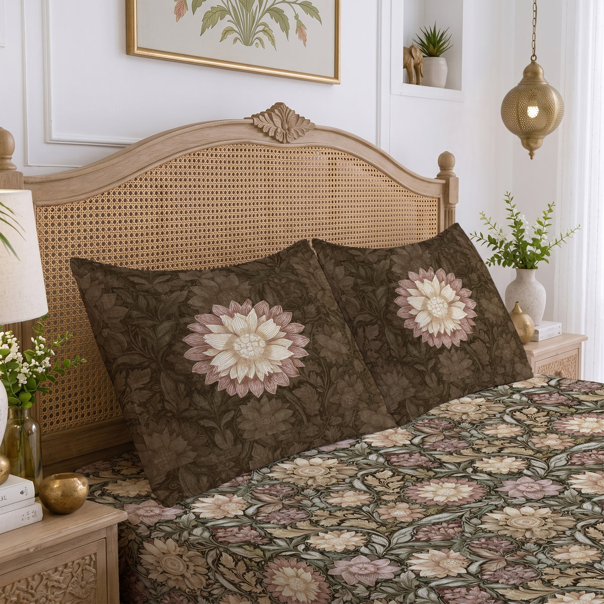 CHHAVI INDIA 210 TC Microfiber Printed King Size Bedsheet With 2 Pillow Covers