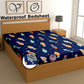CHHAVI INDIA 210 TC Microfiber Waterproof Printed Fitted (Elastic) Bedsheet