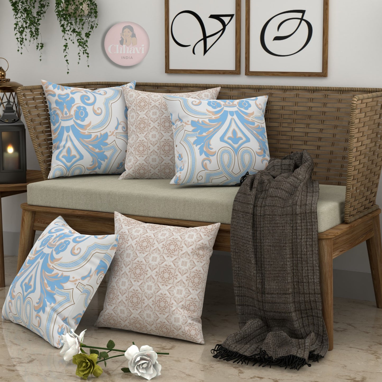 CHHAVI INDIA Microfiber Cushions Cover