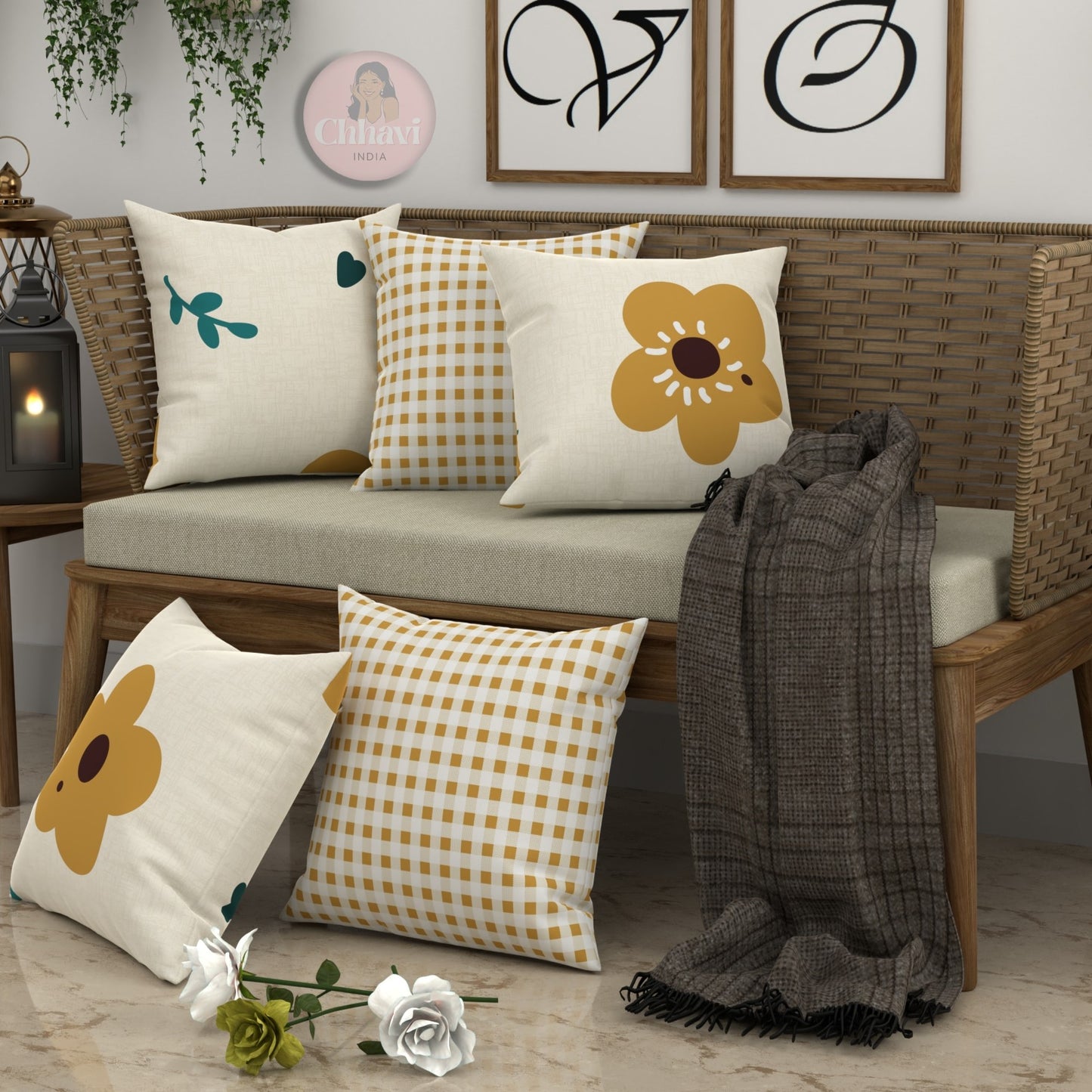 CHHAVI INDIA Microfiber Cushions Cover