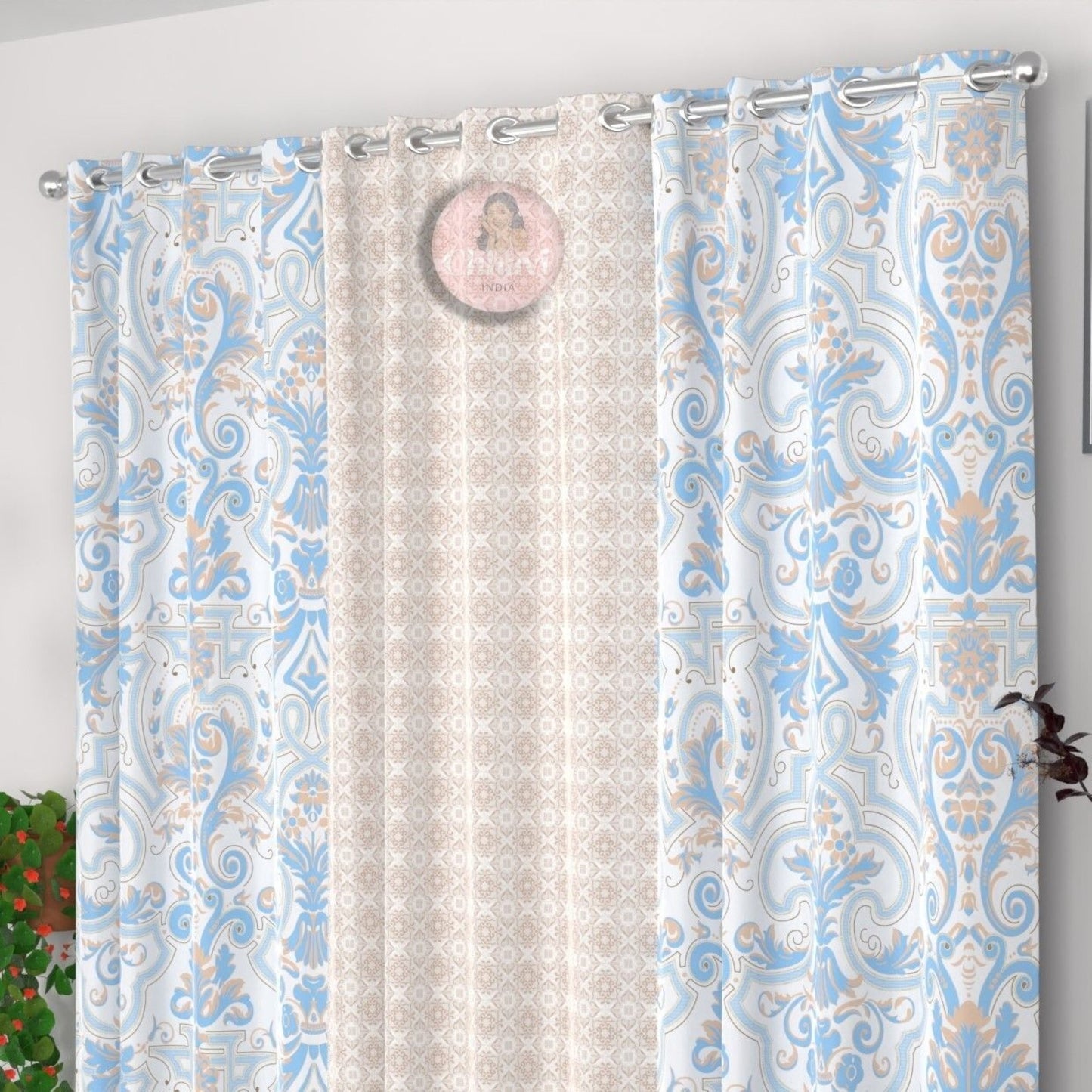 CHHAVI INDIA DESIGNER PRINTED DOOR CURTAIN PACK OF 3