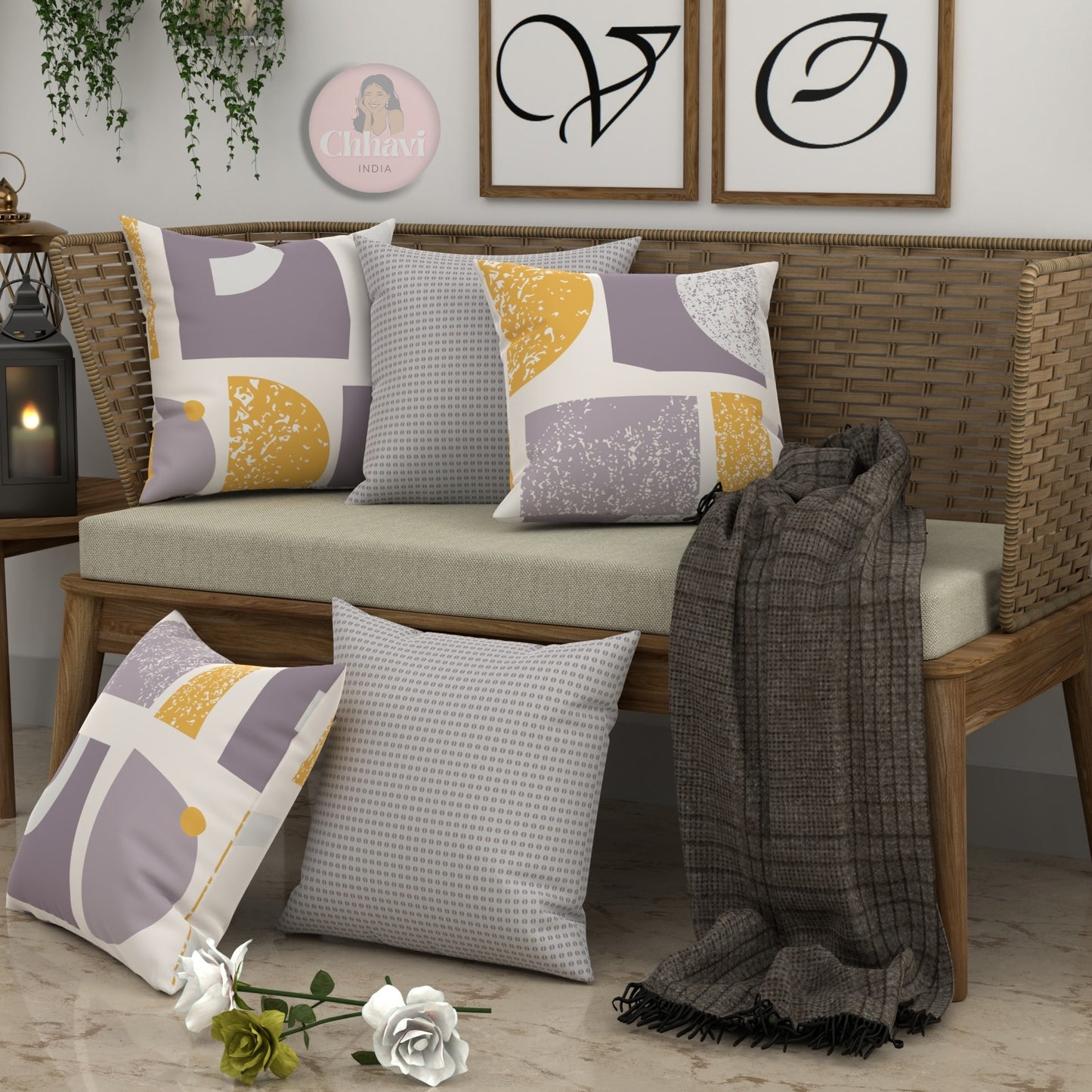 CHHAVI INDIA Microfiber Cushions Cover