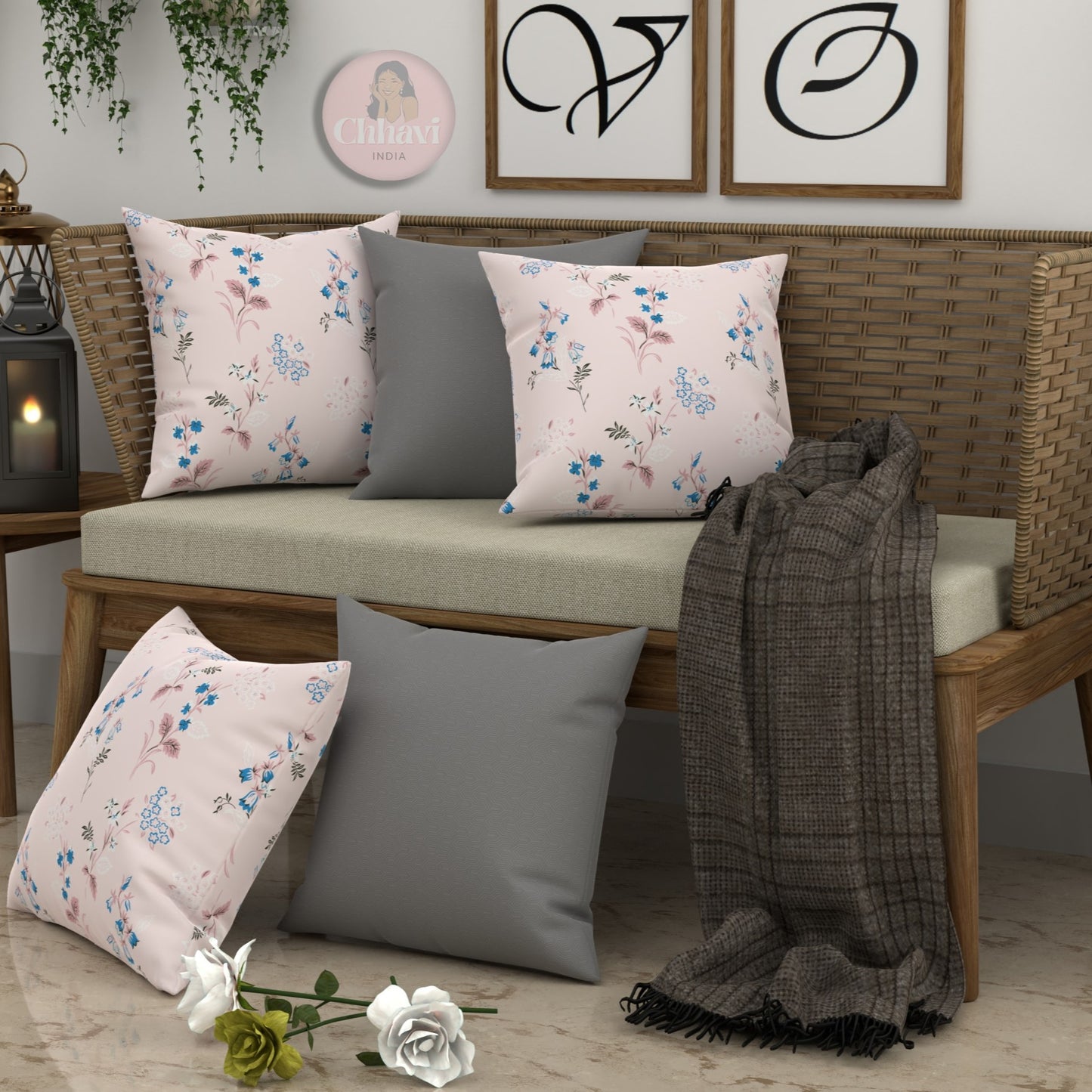 CHHAVI INDIA Microfiber Cushions Cover