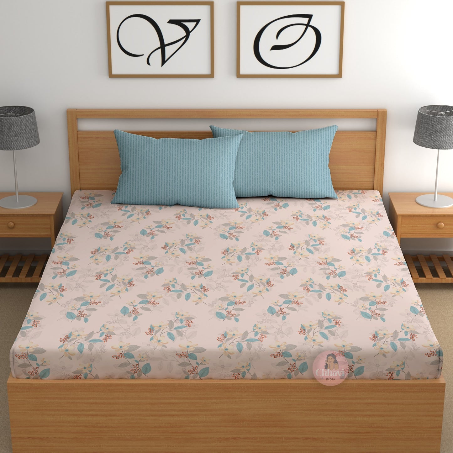 CHHAVI INDIA 210 TC Microfiber Printed King Size Bedsheet With 2 Pillow Covers