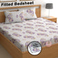 CHHAVI INDIA 180 TC Microfiber Double Fitted  Size Printed Bedsheet
