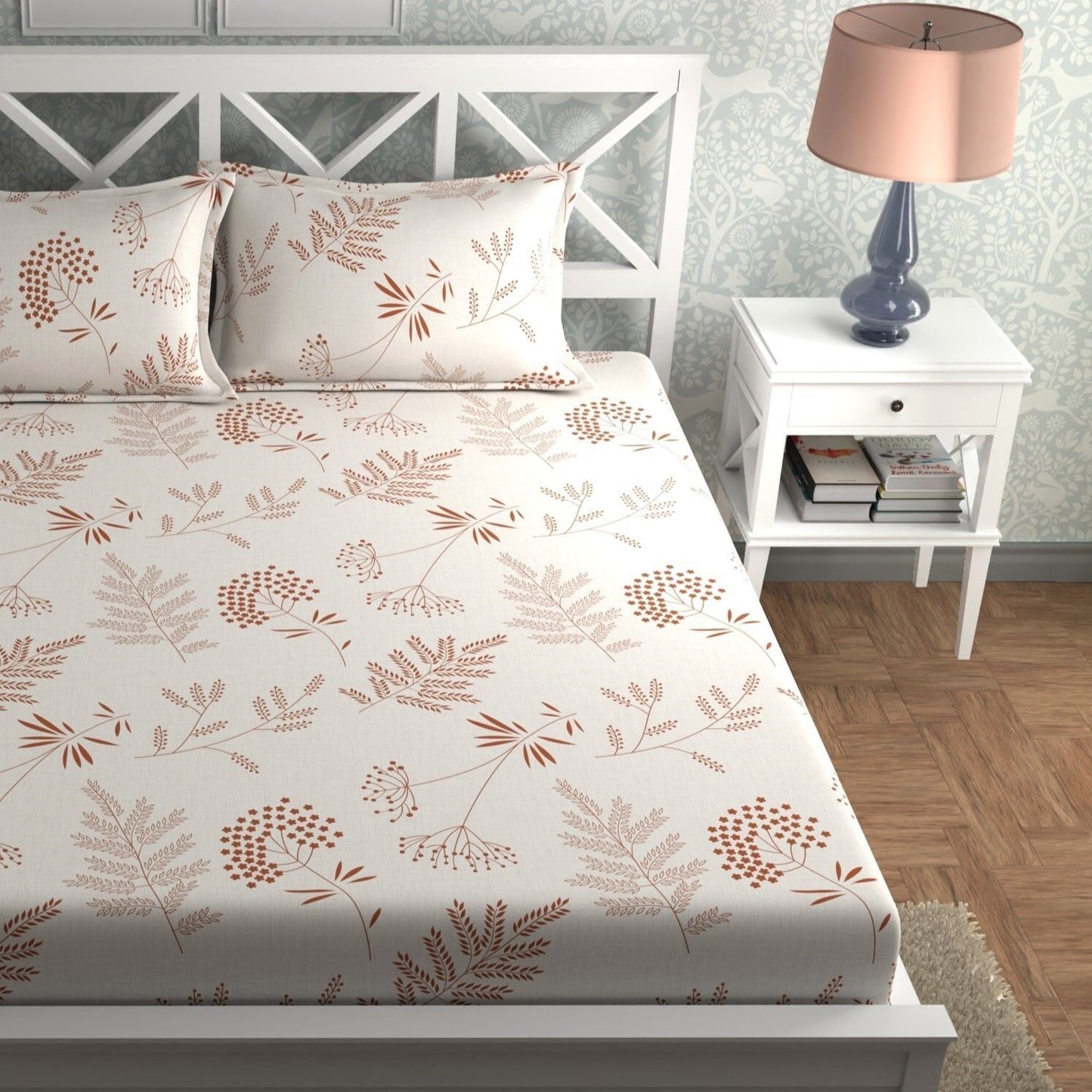 CHHAVI INDIA 210 TC Microfiber Printed King Size Bedsheet With Pillow Covers