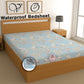 CHHAVI INDIA 210 TC Microfiber Waterproof Printed Fitted (Elastic) Bedsheet