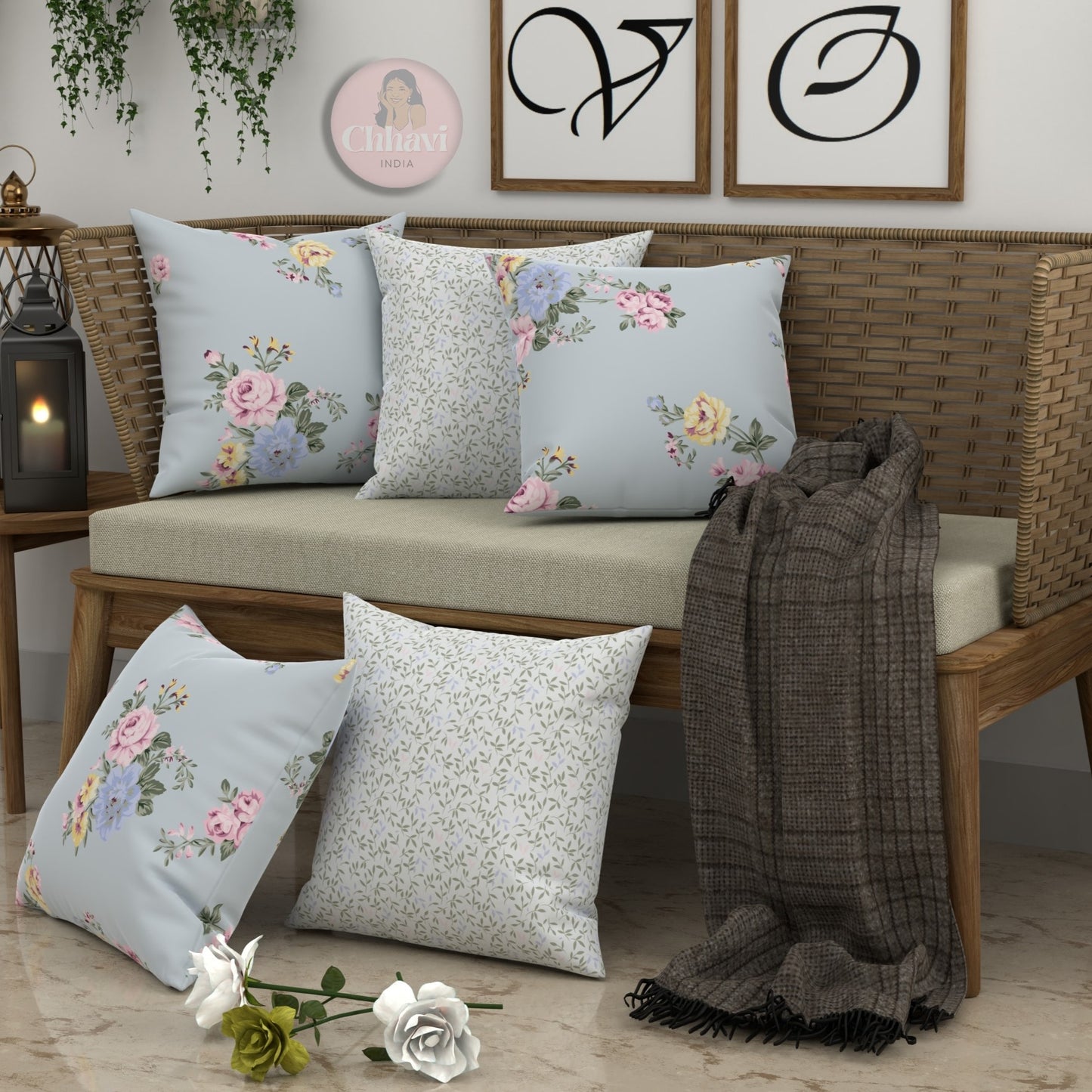 CHHAVI INDIA Microfiber Cushions Cover
