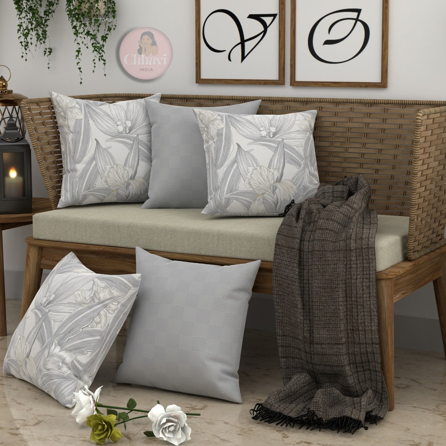 CHHAVI INDIA Microfiber Cushions Cover