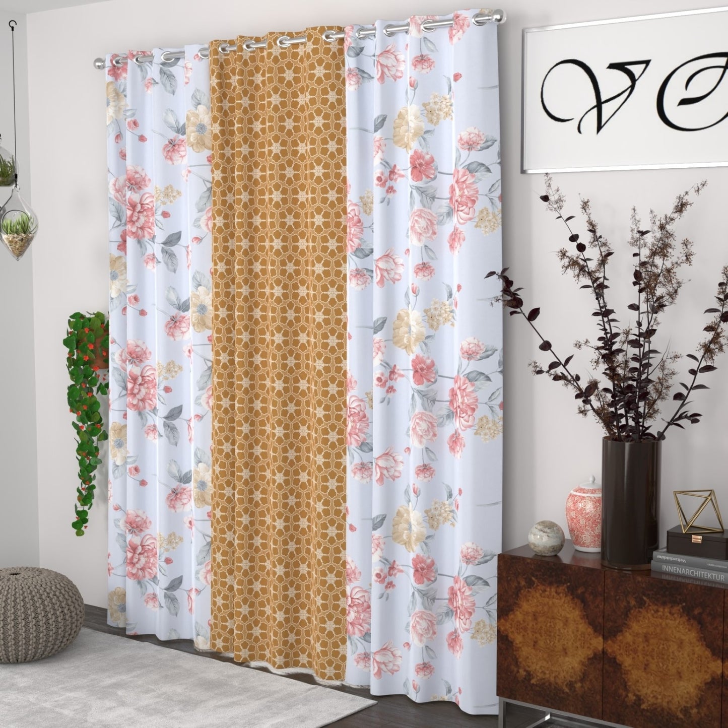 CHHAVI INDIA DESIGNER PRINTED DOOR CURTAIN PACK OF 3