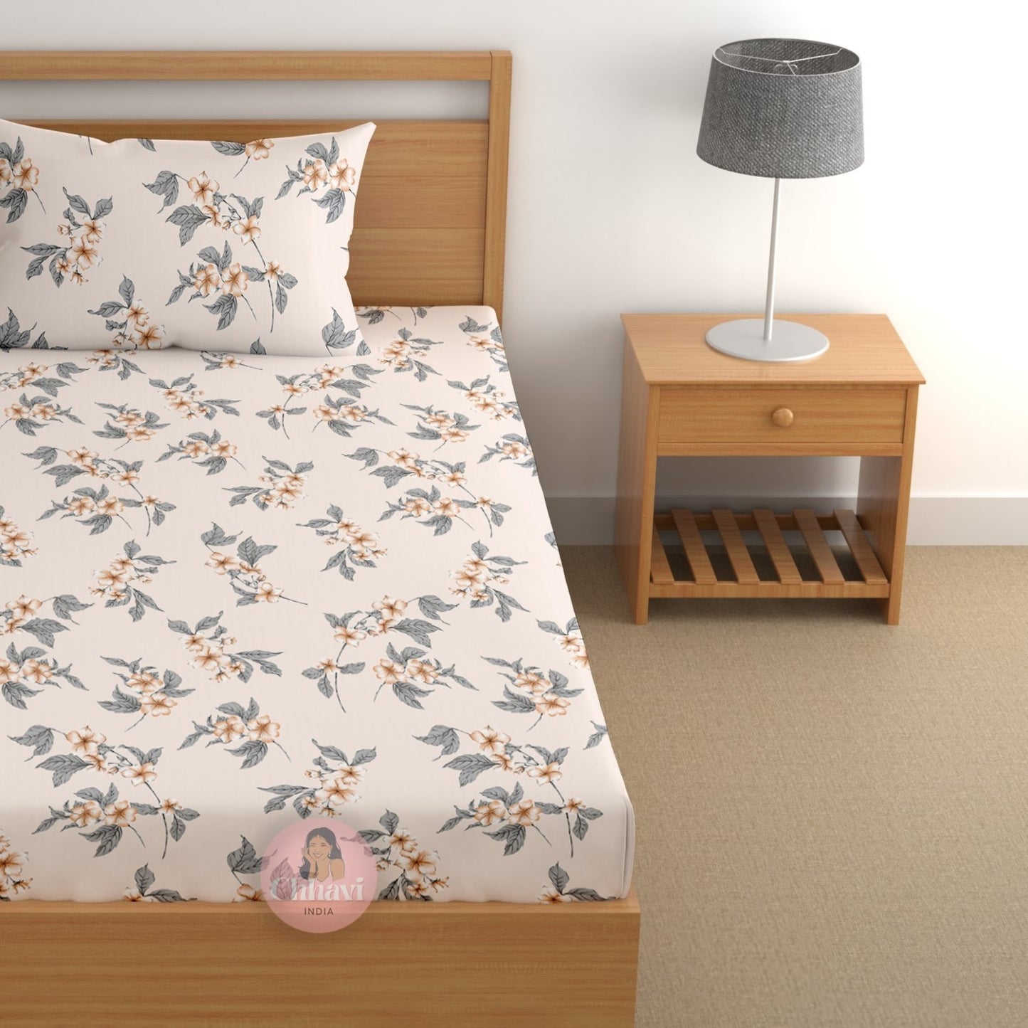 CHHAVI INDIA 180 TC Microfiber Printed Single Bedsheet With 1 Pillow Cover