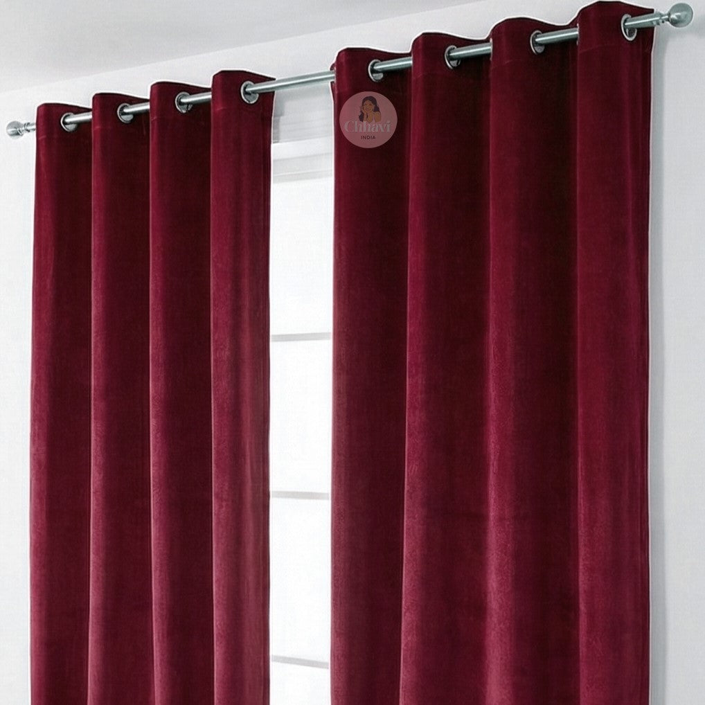 CHHAVI INDIA VELVET DOOR CURTAIN PACK OF 2