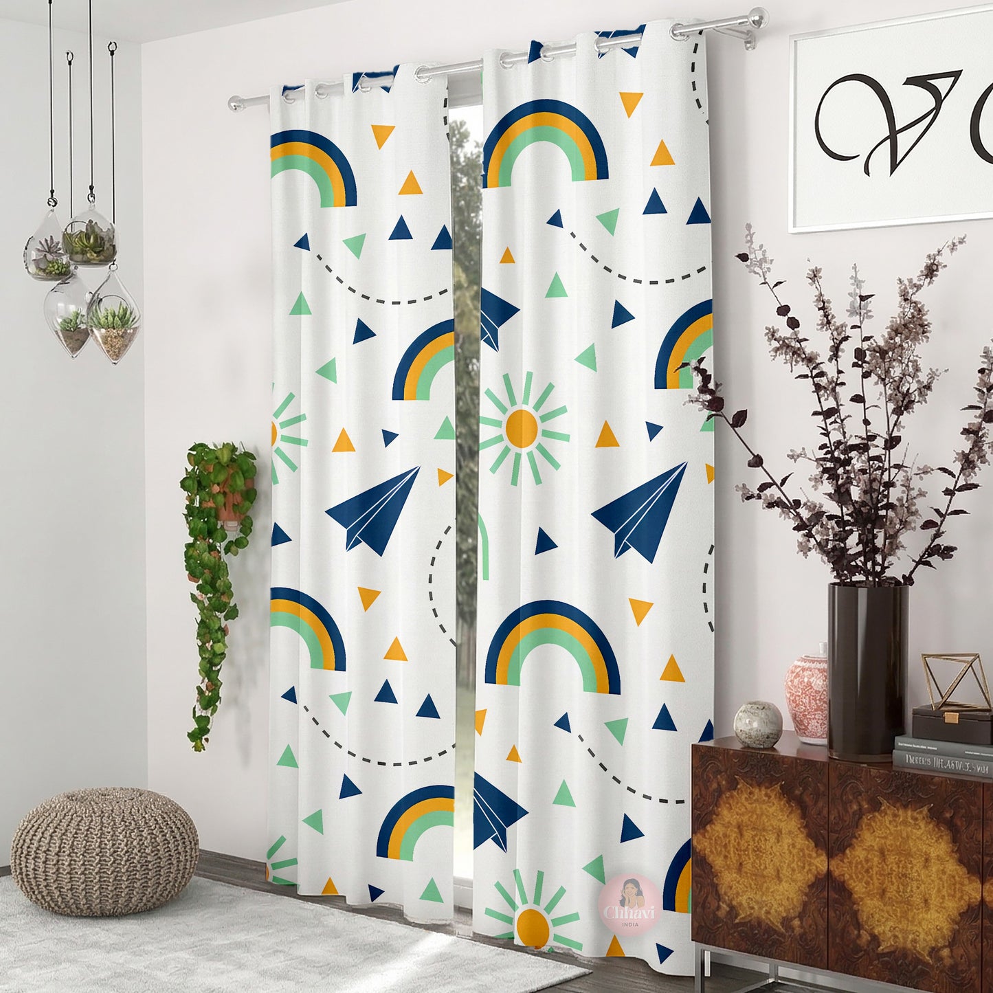 CHHAVI INDIA DESIGNER PRINTED DOOR CURTAIN PACK OF 2