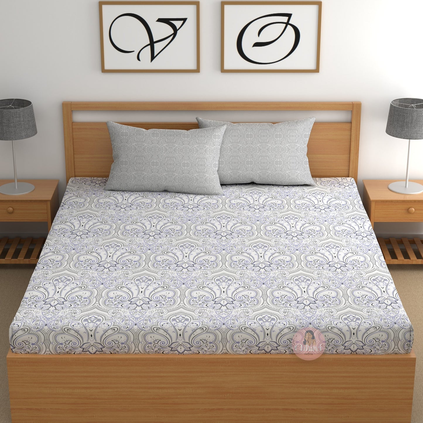 CHHAVI INDIA 210 TC Microfiber Printed King Size Bedsheet With 2 Pillow Covers