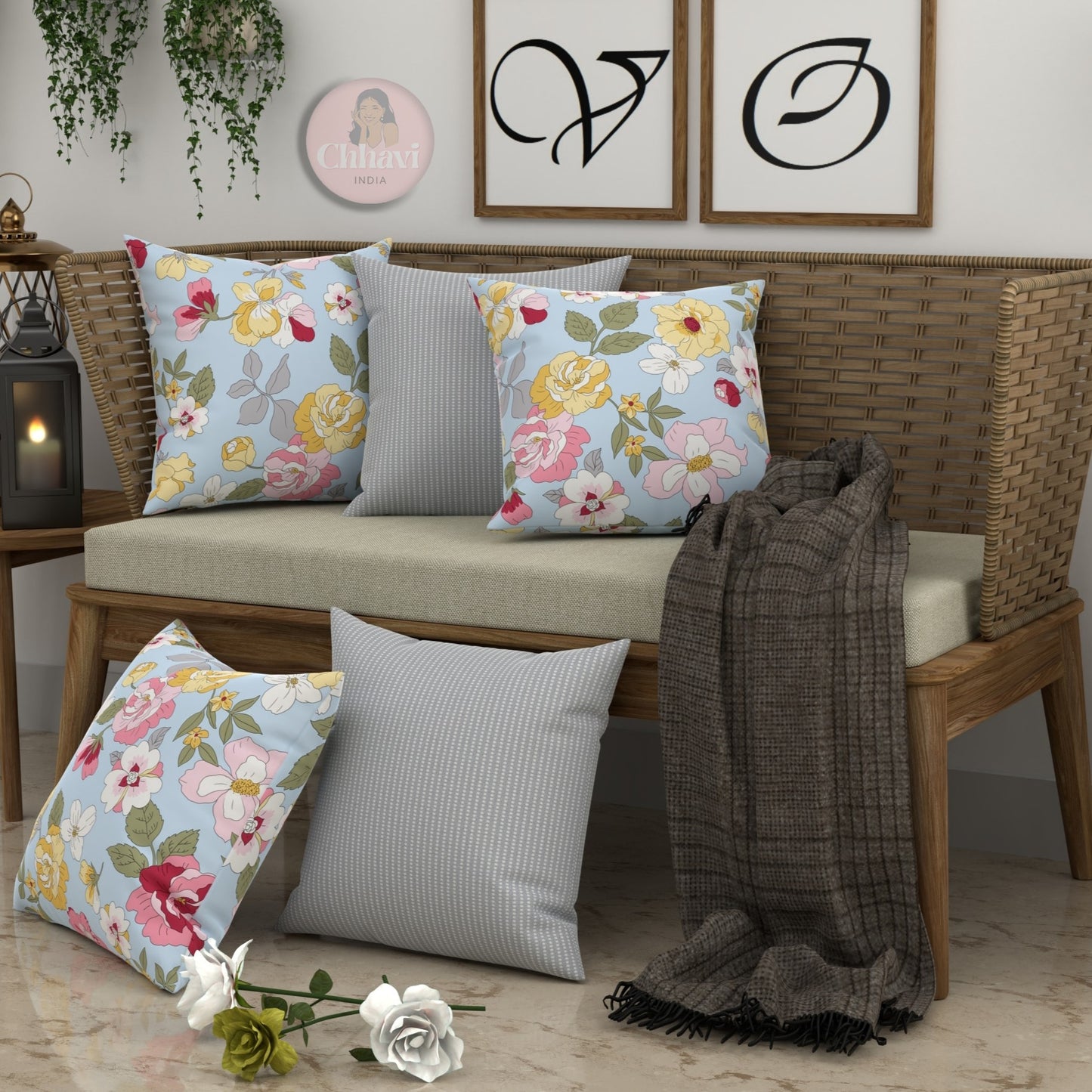 CHHAVI INDIA Microfiber Cushions Cover