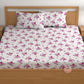 CHHAVI INDIA 210 TC Microfiber Double Fitted  Size Printed Bedsheet with pillow covers