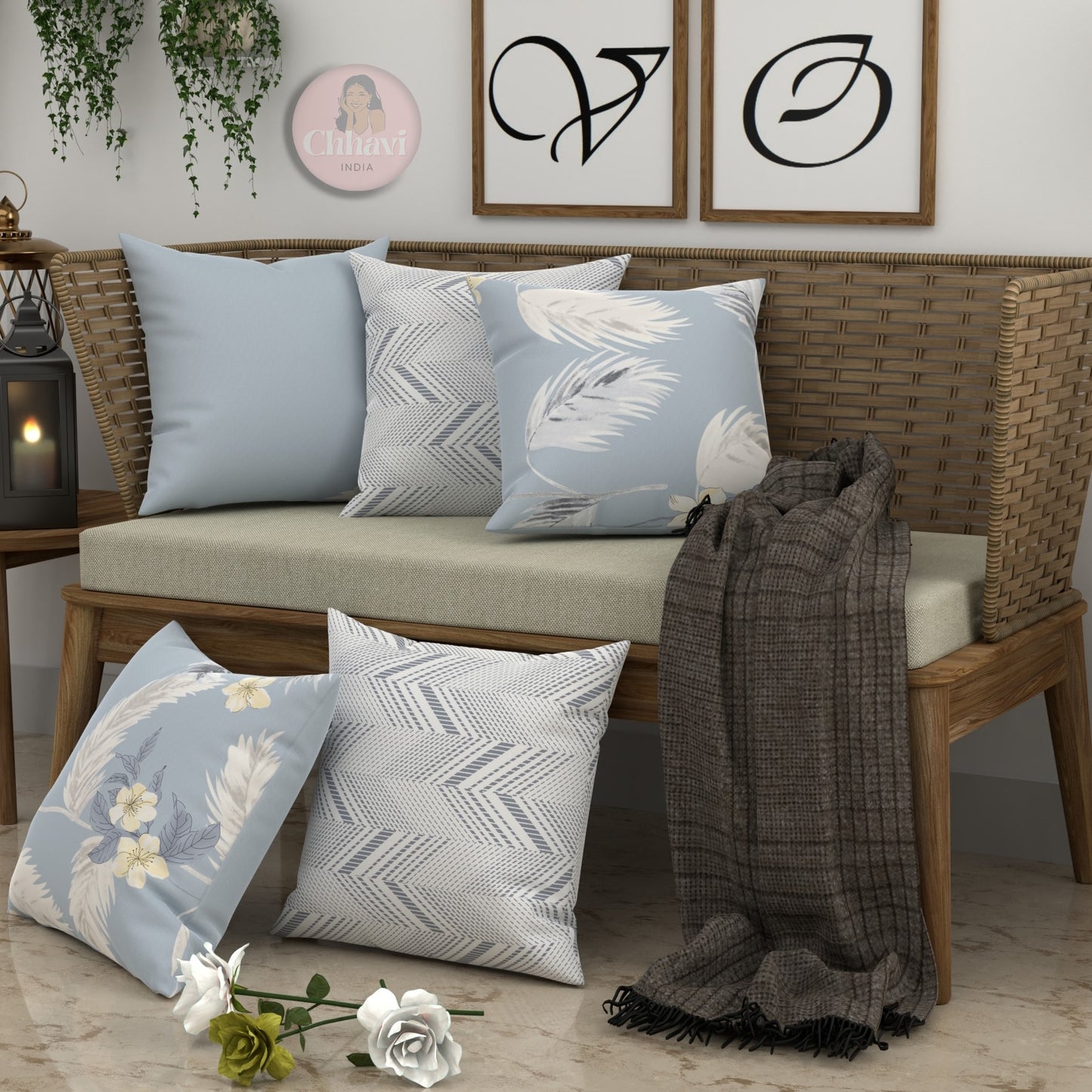 CHHAVI INDIA Microfiber Cushions Cover