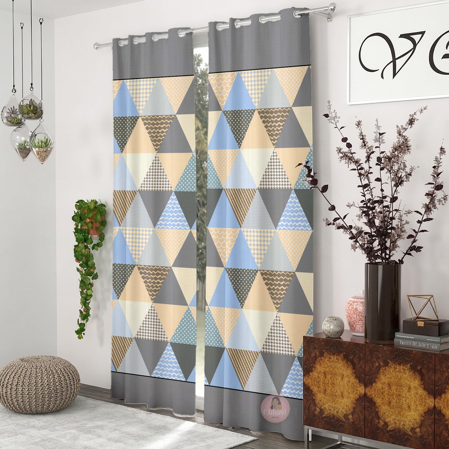 CHHAVI INDIA DESIGNER PRINTED DOOR CURTAIN PACK OF 2