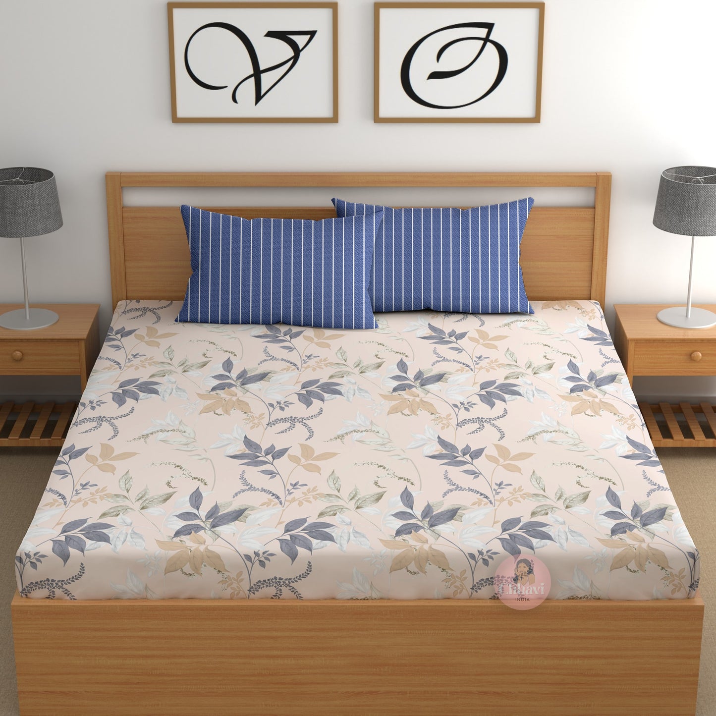 CHHAVI INDIA 210 TC Microfiber Printed King Size Bedsheet With 2 Pillow Covers