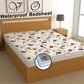 CHHAVI INDIA 210 TC Microfiber Waterproof Printed Fitted (Elastic) Bedsheet