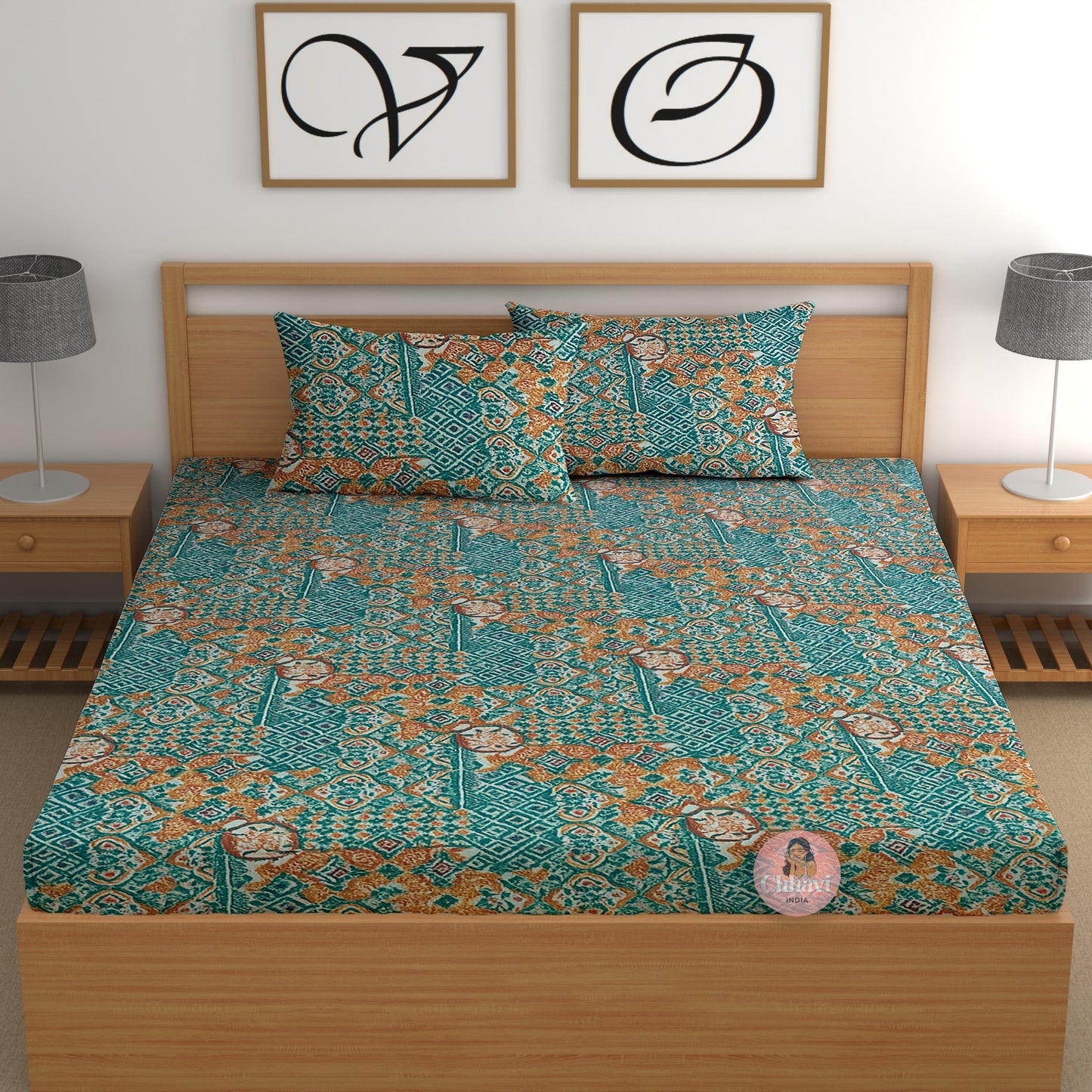CHHAVI INDIA 210 TC Microfiber Printed King Size Bedsheet With Pillow Covers (Copy) (Copy)