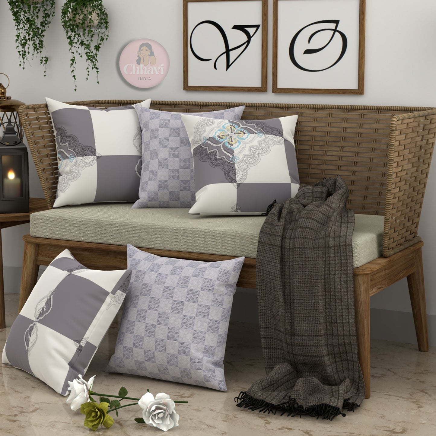 CHHAVI INDIA Microfiber Cushions Cover