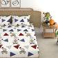 CHHAVI INDIA 210 TC Microfiber Double Fitted  Size Printed Bedsheet with pillow covers