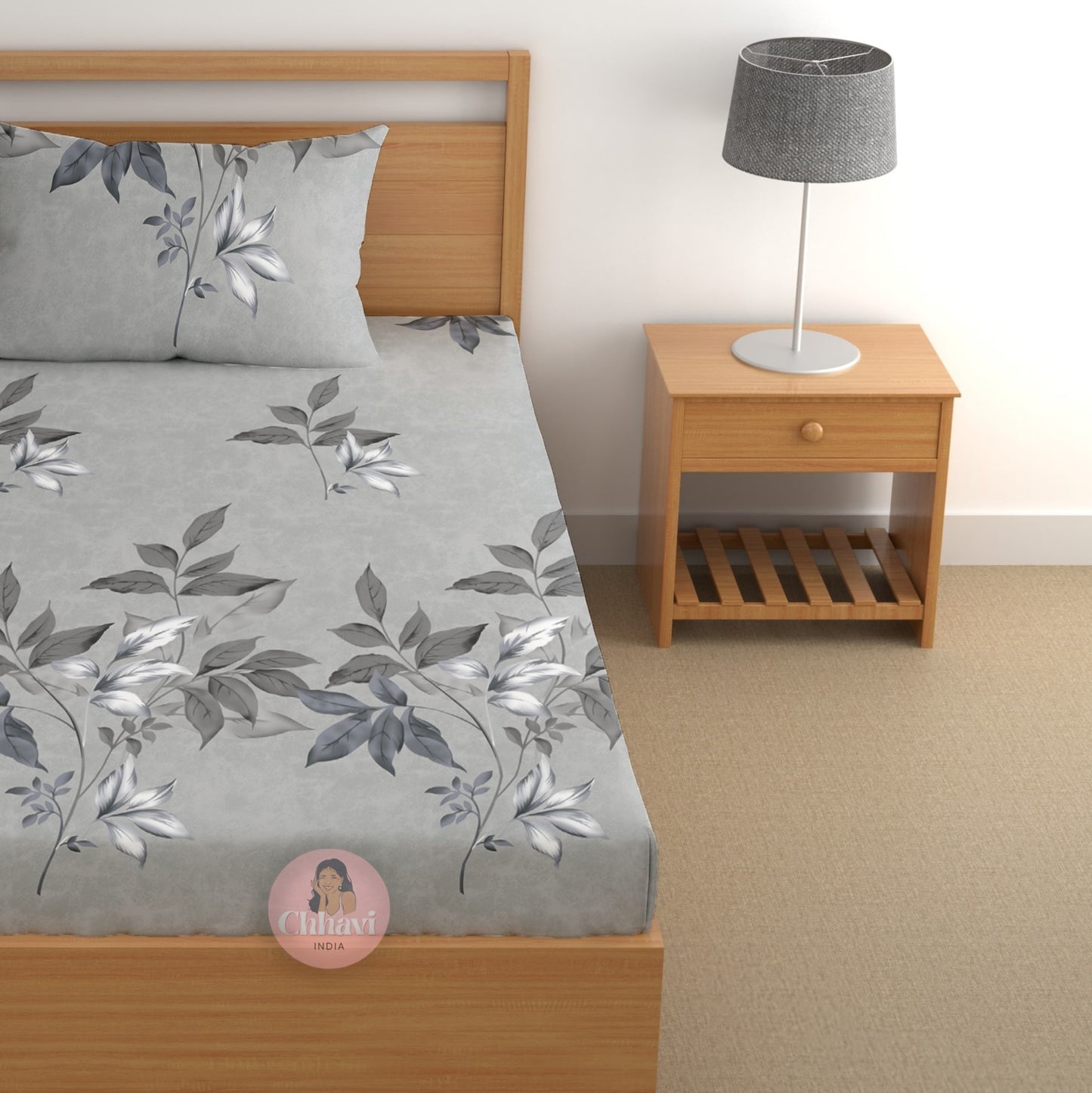 CHHAVI INDIA 180 TC Microfiber Printed Single Bedsheet With 1 Pillow Cover