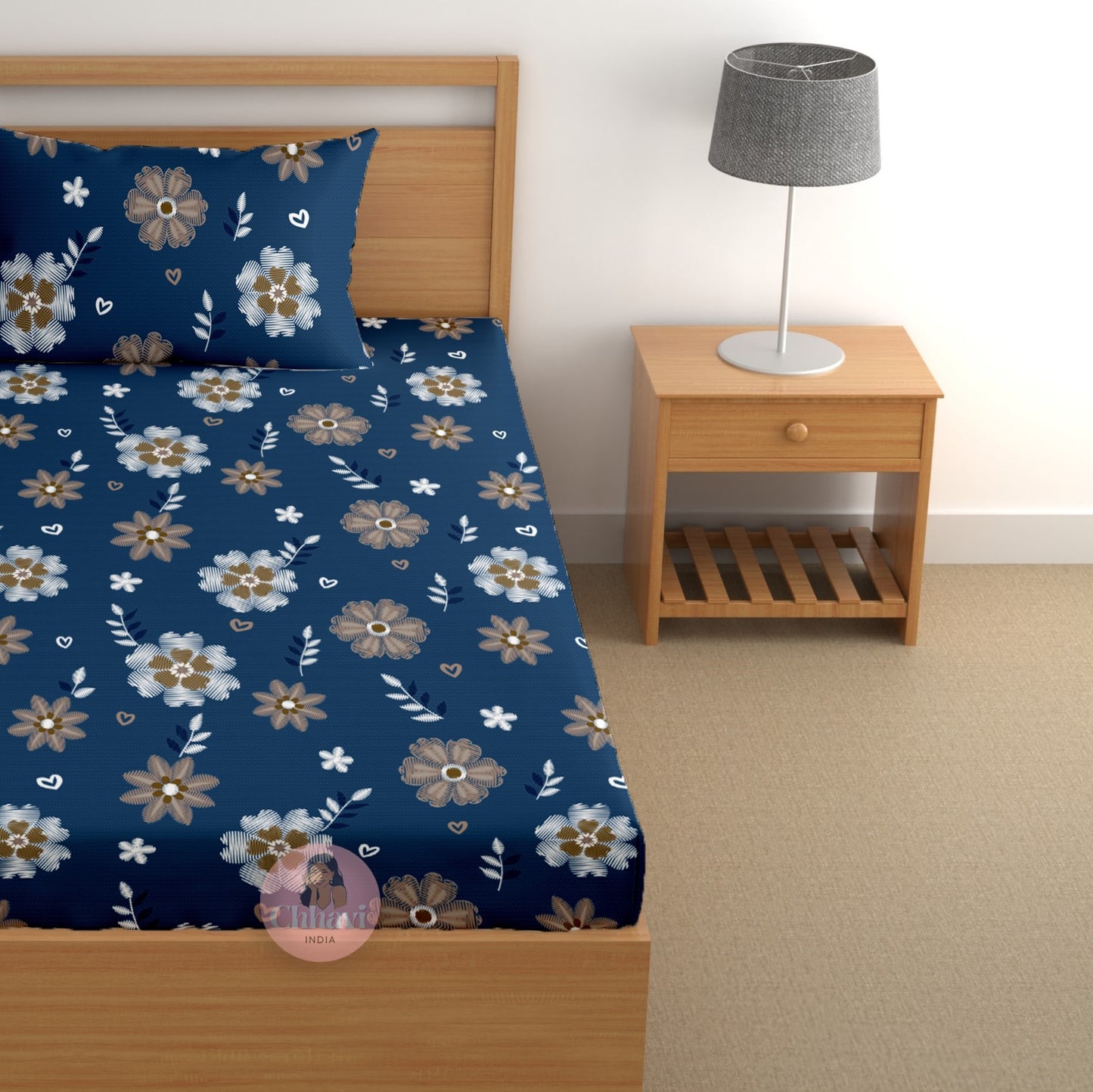 CHHAVI INDIA 180 TC Microfiber Printed Single Bedsheet With 1 Pillow Cover