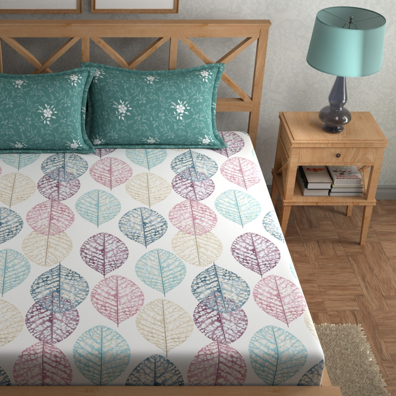 CHHAVI INDIA 210 TC Microfiber Printed King Size Bedsheet With 2 Pillow Covers