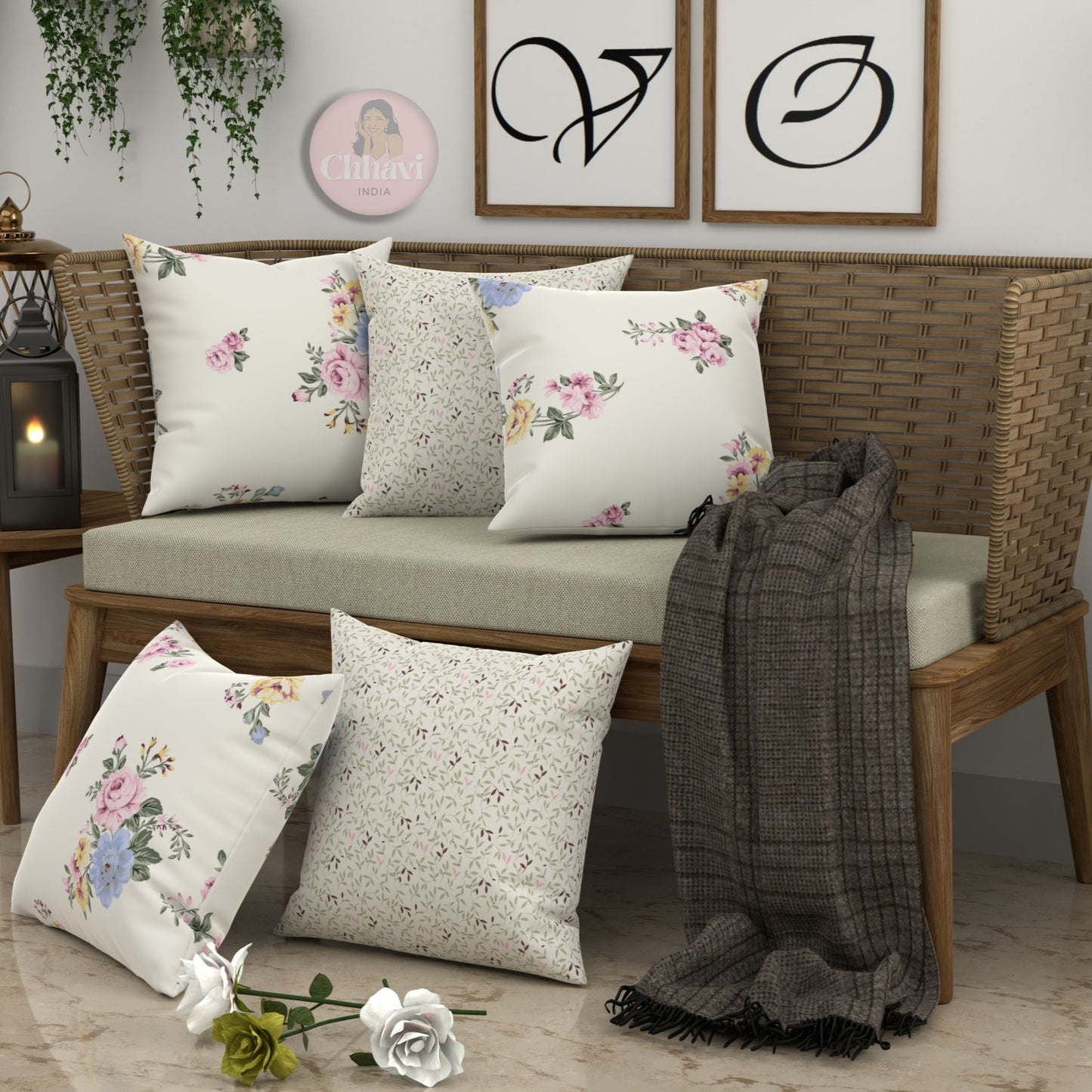 CHHAVI INDIA Microfiber Cushions Cover