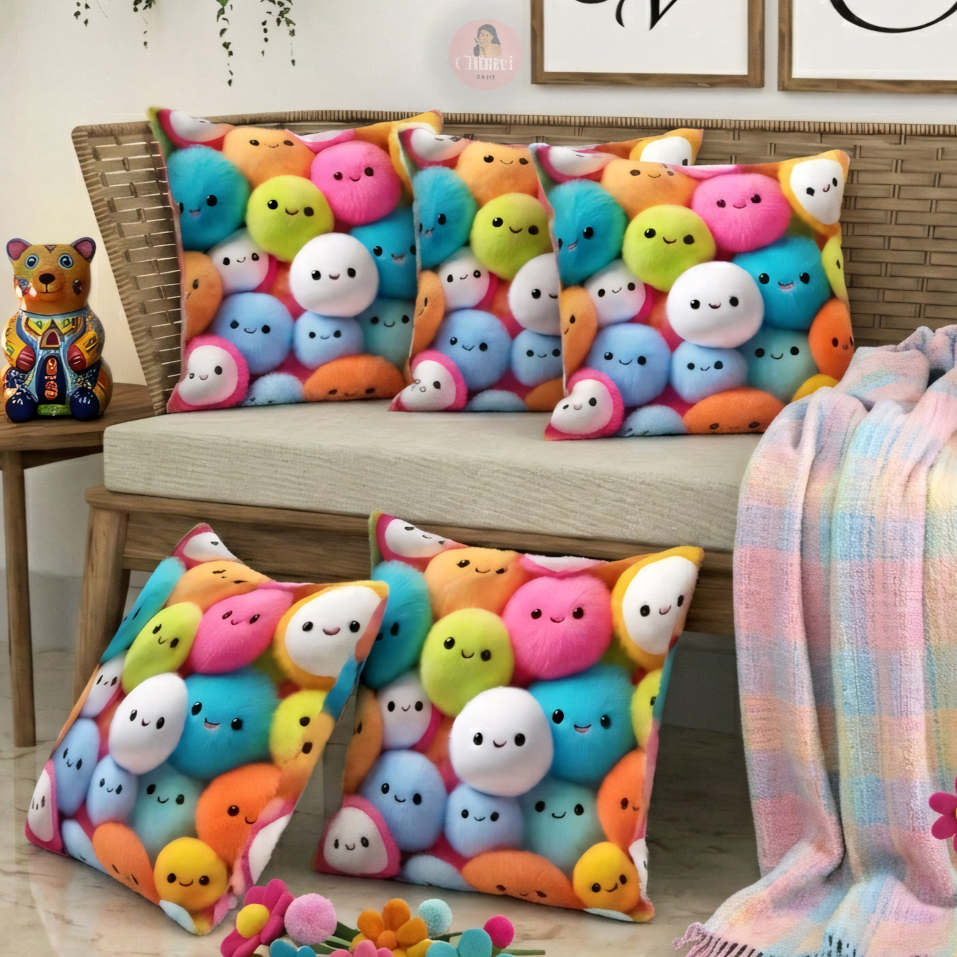 CHHAVI INDIA Microfiber Cushions Cover Pack of 5