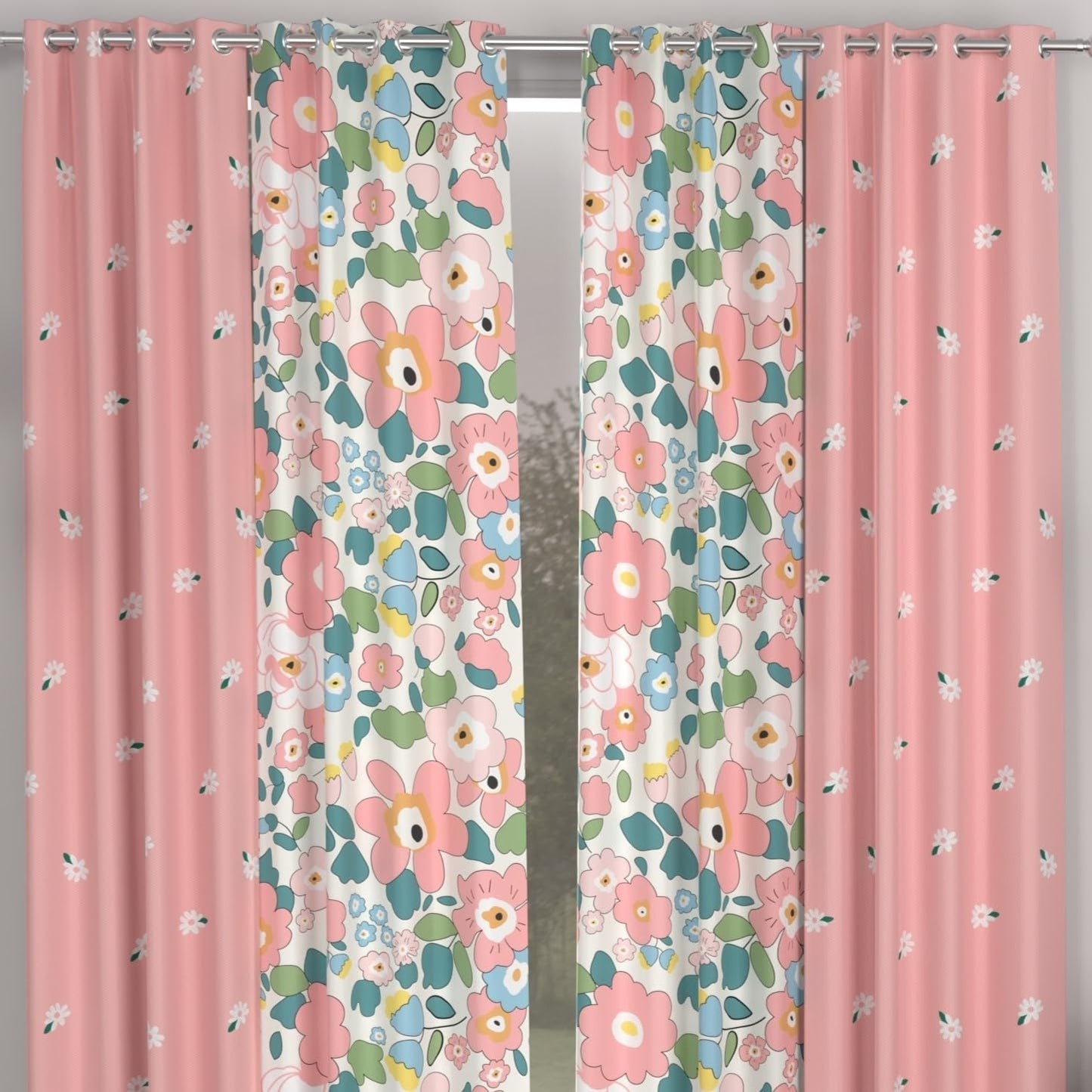 CHHAVI INDIA DESIGNER PRINTED 8 FEET DOOR CURTAIN PACK OF 4