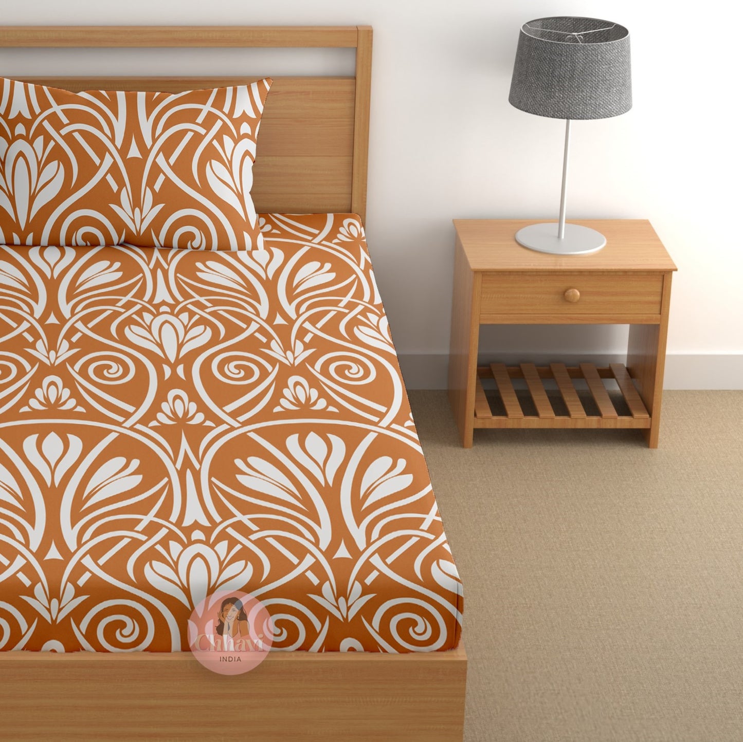 CHHAVI INDIA 180 TC Microfiber Printed Single Bedsheet With 1 Pillow Cover