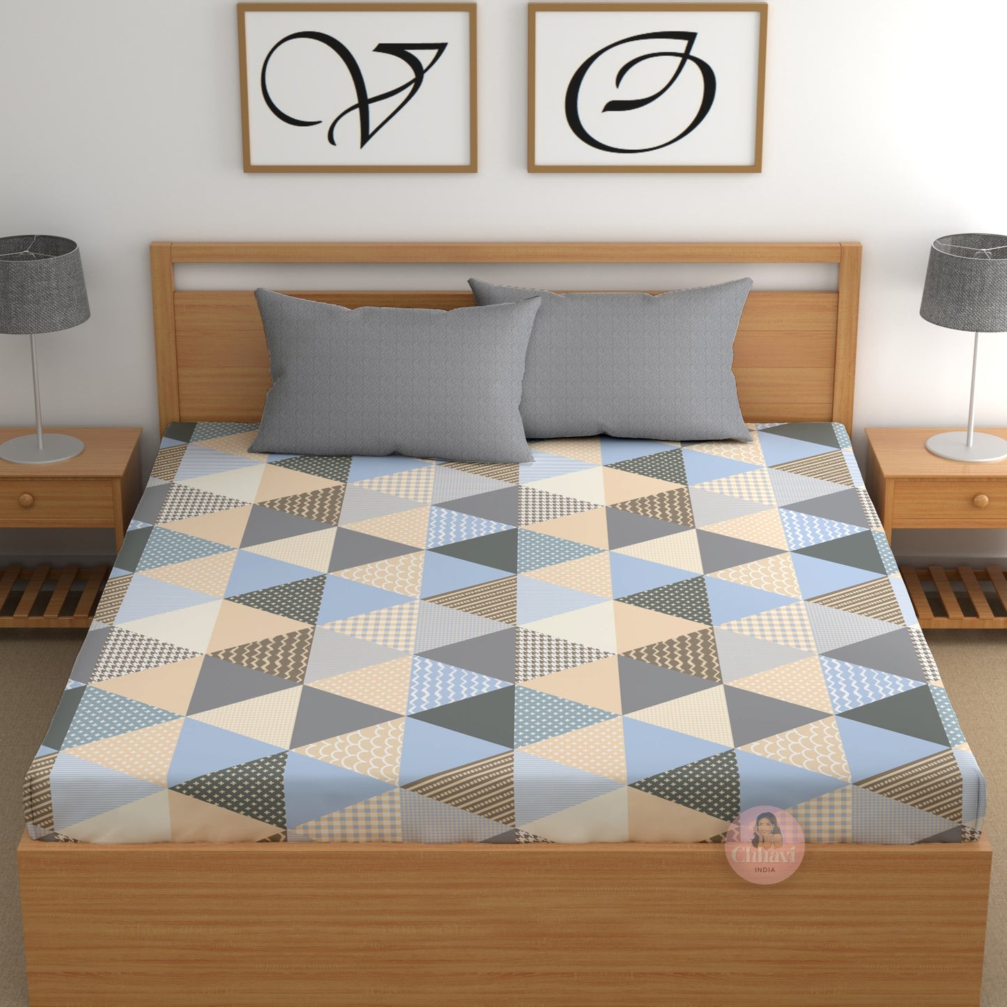 CHHAVI INDIA 210 TC Microfiber Printed King Size Bedsheet With Pillow Covers