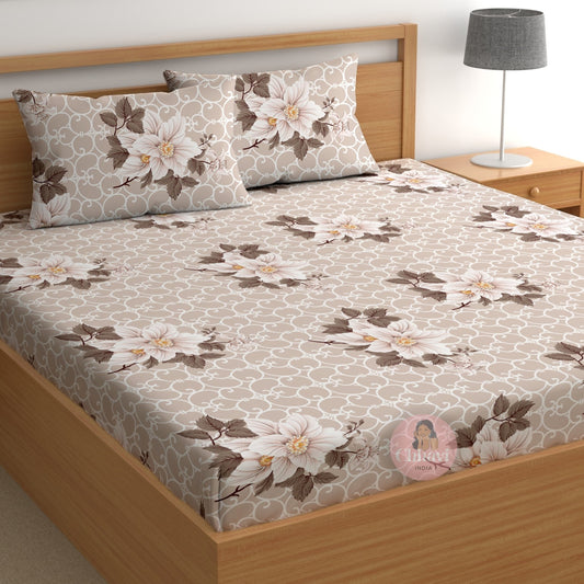 CHHAVI INDIA 180 TC Microfiber Printed Double Bedsheet With 2 Pillow Covers