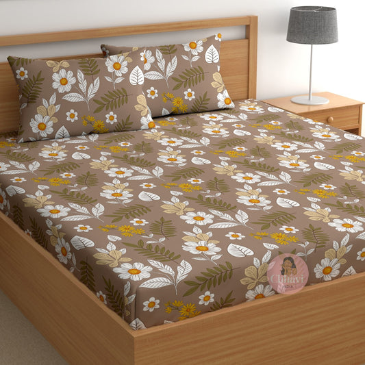 CHHAVI INDIA 180 TC Microfiber Printed Double Bedsheet With 2 Pillow Covers