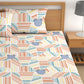 CHHAVI INDIA 210 TC Microfiber Double Fitted  Size Printed Bedsheet with pillow covers
