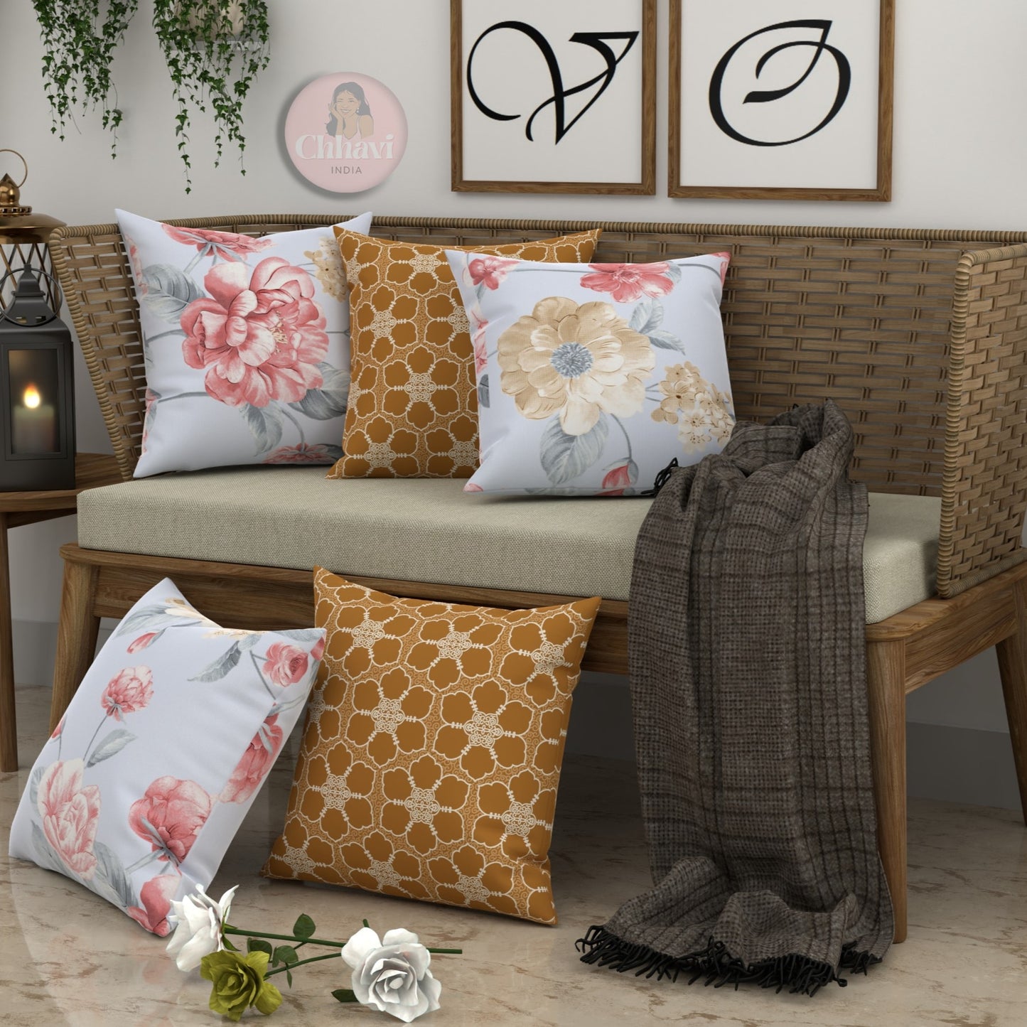 CHHAVI INDIA Microfiber Cushions Cover