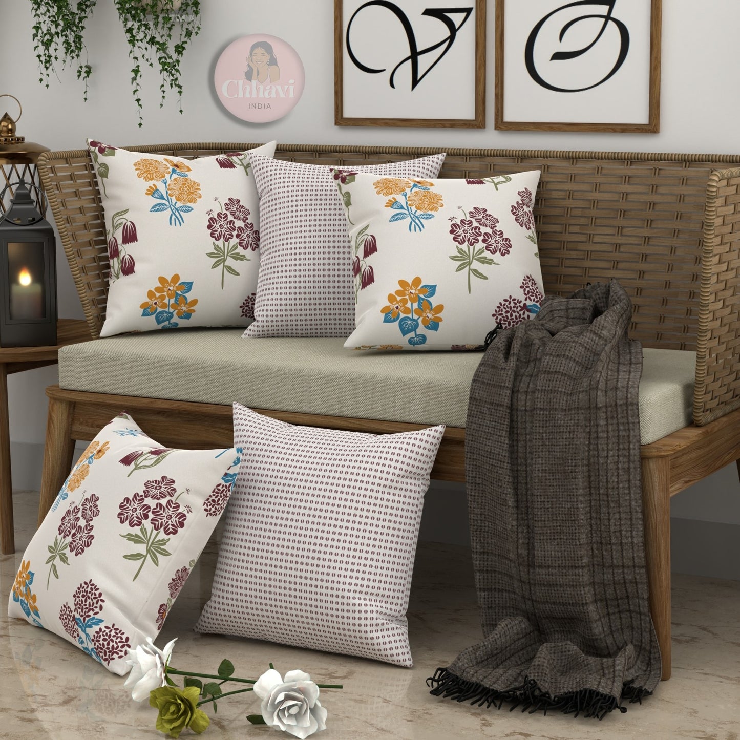 CHHAVI INDIA Microfiber Cushions Cover