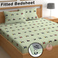CHHAVI INDIA 210 TC Microfiber Double Fitted  Size Printed Bedsheet with pillow covers