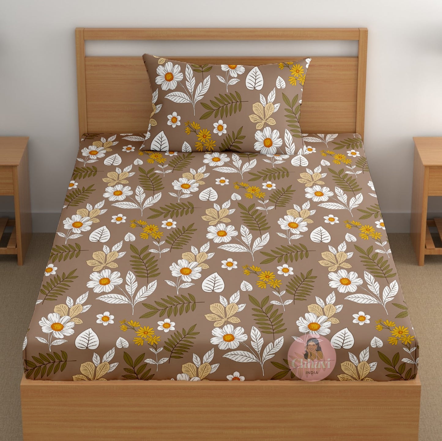 CHHAVI INDIA 180 TC Microfiber Printed Single Bedsheet With 1 Pillow Cover