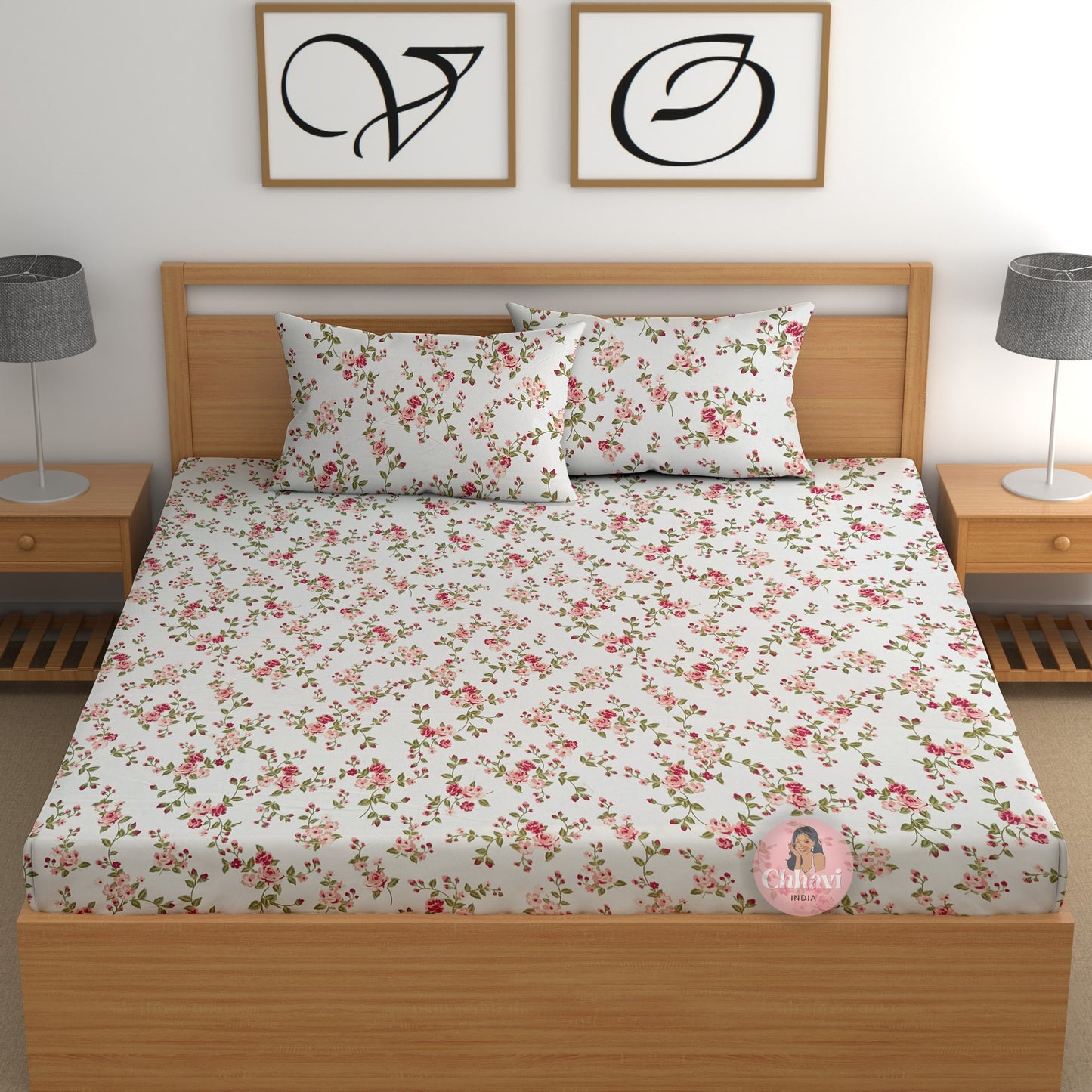 CHHAVI INDIA 210 TC Microfiber Printed King Size Bedsheet With Pillow Covers (Copy)