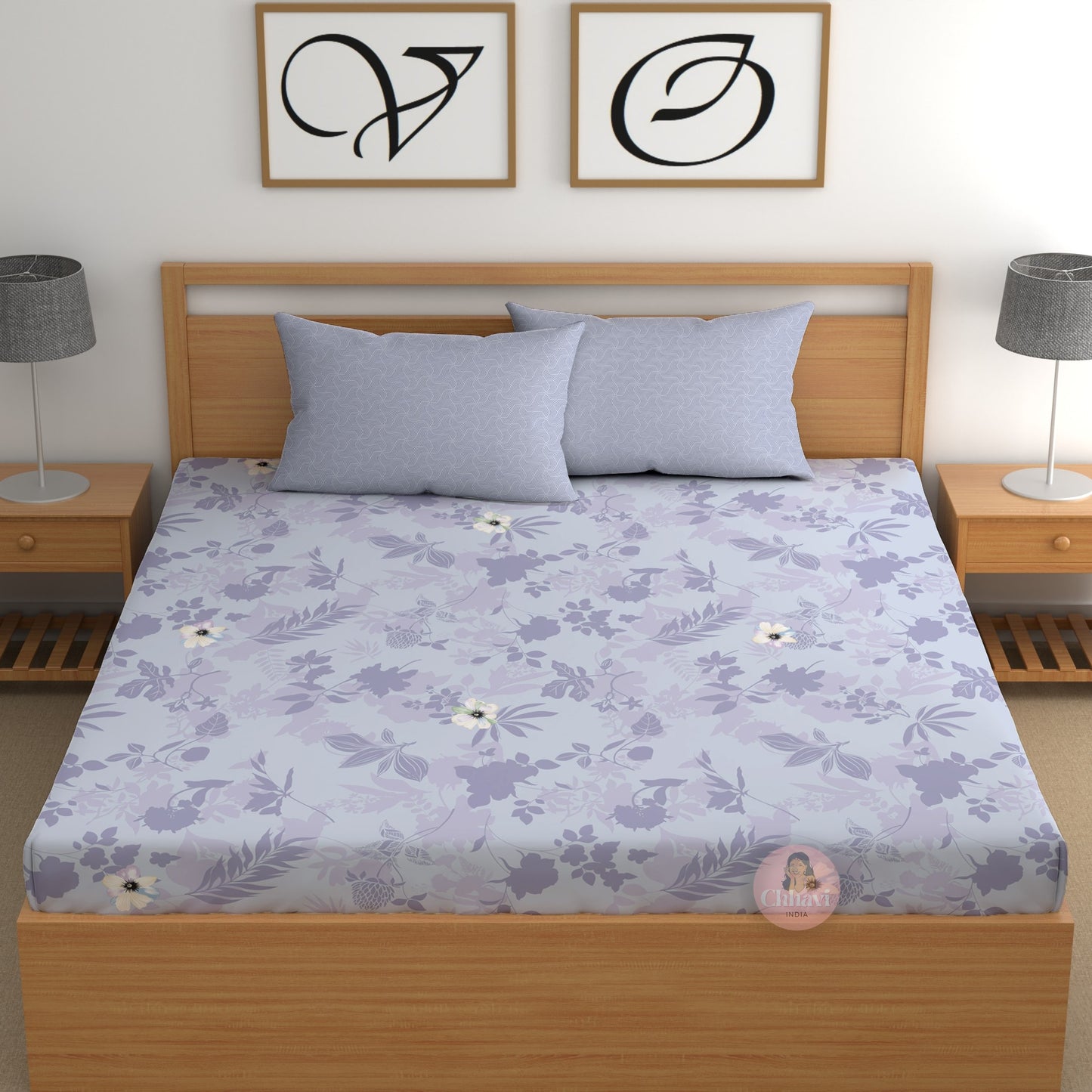 CHHAVI INDIA 210 TC Microfiber Printed King Size Bedsheet With 2 Pillow Covers