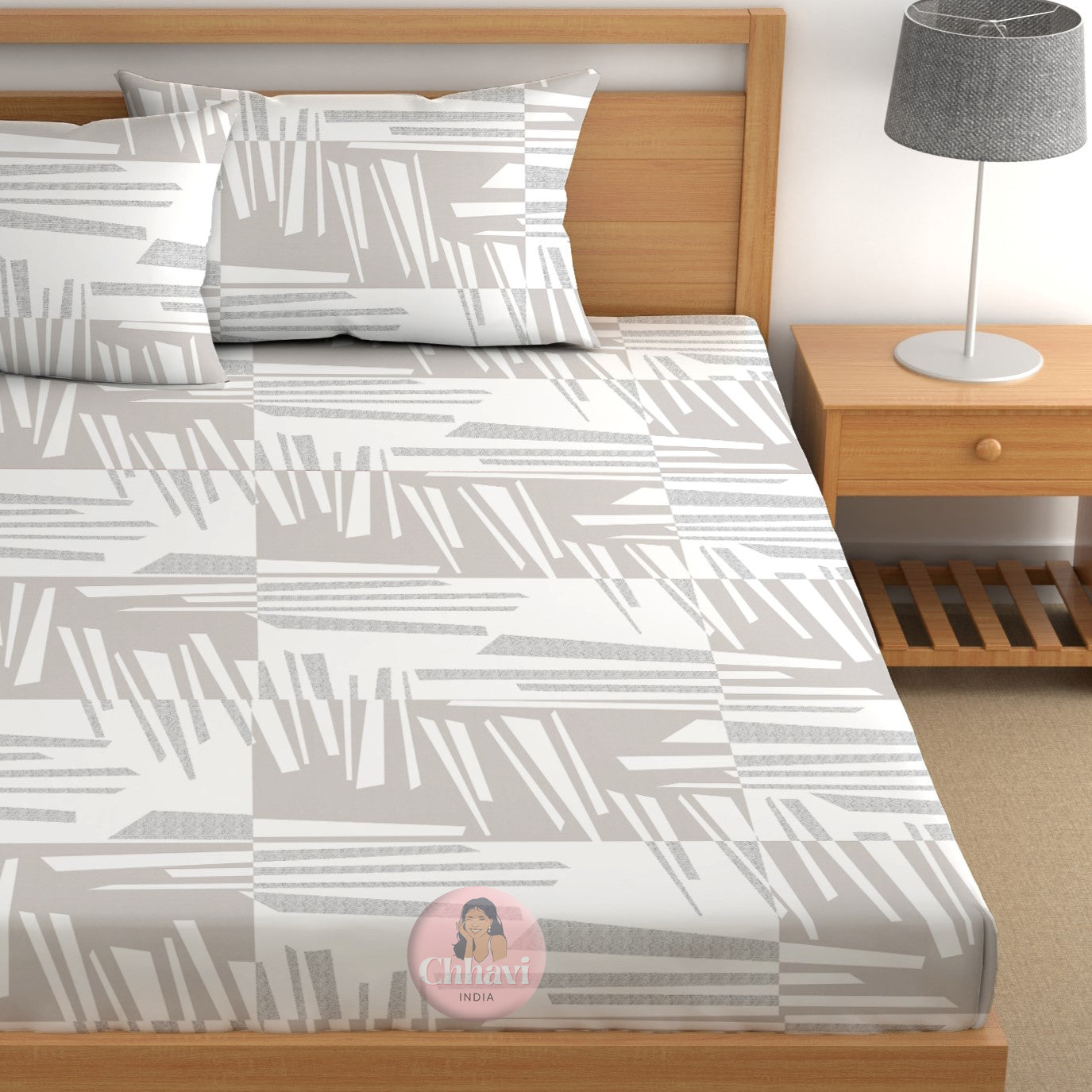 CHHAVI INDIA 210 TC Microfiber Printed Double Bedsheet With 2 Pillow Covers
