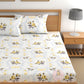 CHHAVI INDIA 210 TC Microfiber Double Fitted  Size Printed Bedsheet