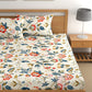 CHHAVI INDIA 210 TC Microfiber Double Fitted  Size Printed Bedsheet
