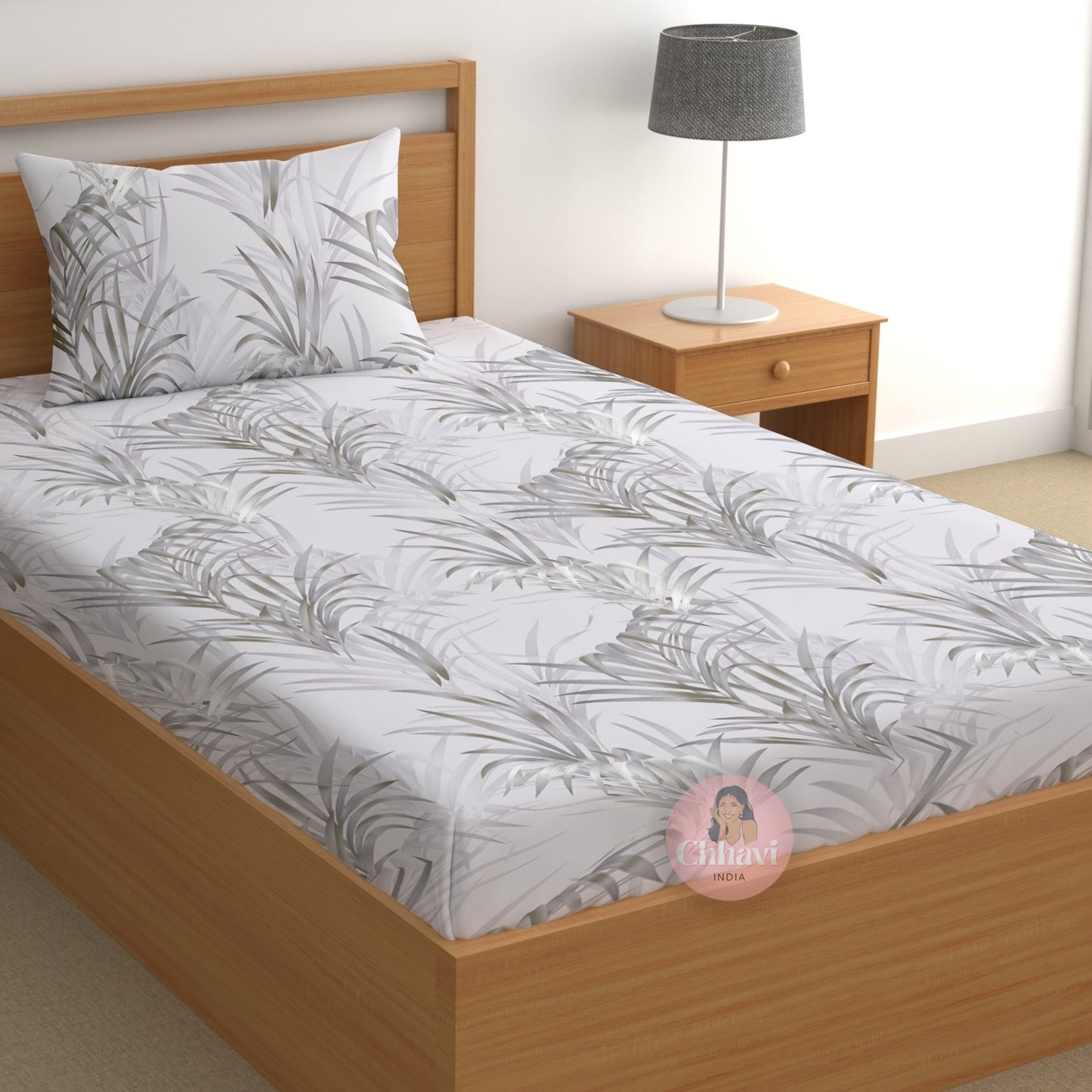 CHHAVI INDIA 180 TC Microfiber Printed Single Bedsheet With 1 Pillow Cover